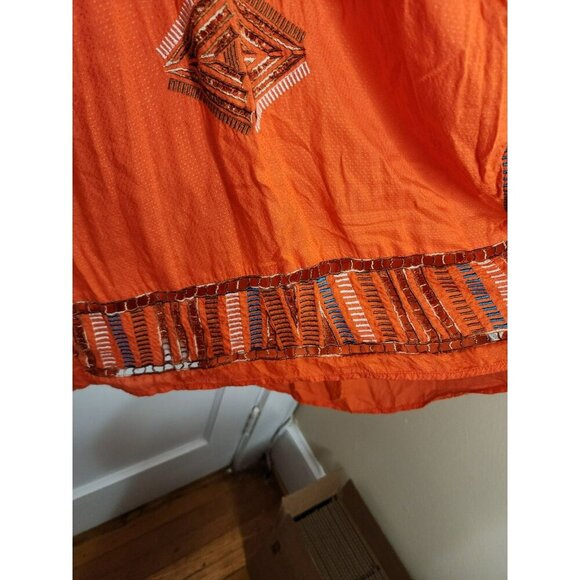 Size Small Free People Greenpoint Orange Boho Mini Dress - Picture 5 of 7